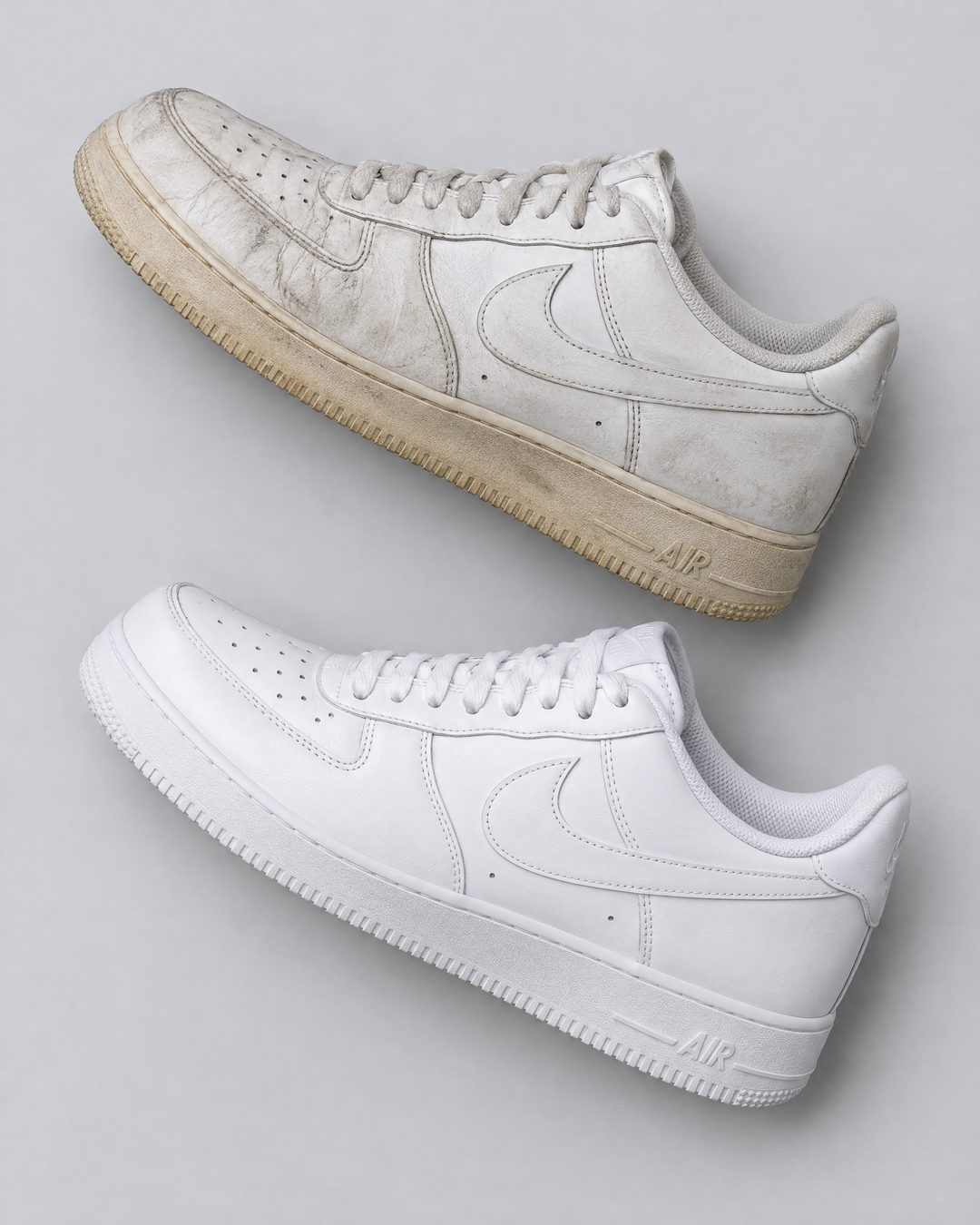 Nike Air Force 1 из гладкой кожи: до и после чистки